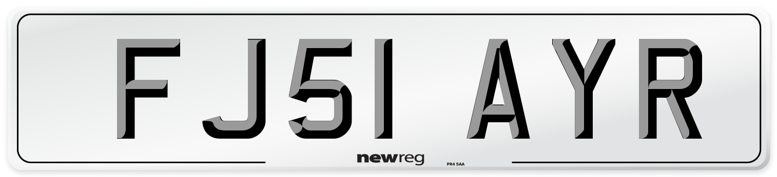 FJ51 AYR Number Plate from New Reg